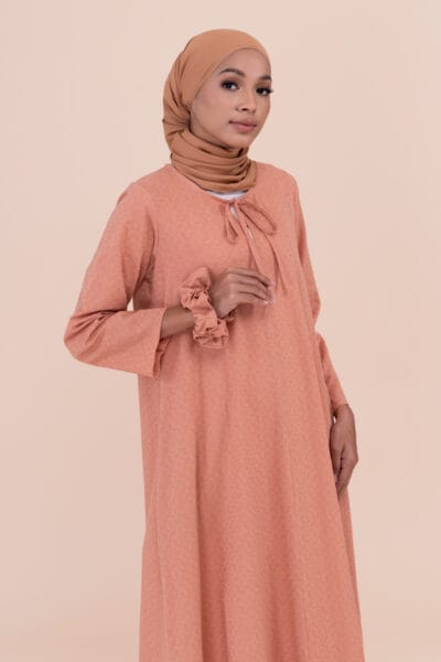 Rubiya kaftan dress in cantaloupe